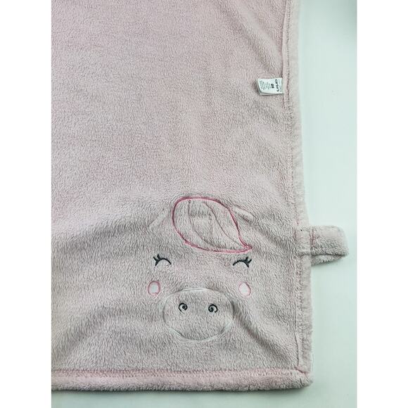 Carters Baby Blanket 3D PIG FACE Unicorn Pink Plush Pigicorn Curly Tail Piggy - Picture 8 of 15